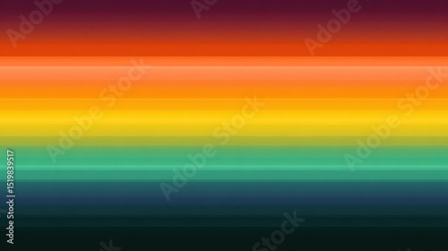 Horizontal rainbow stripes fade across the image in a minimalist abstract gradient style.