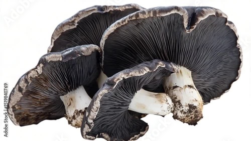 Close-up of dark gray mushrooms