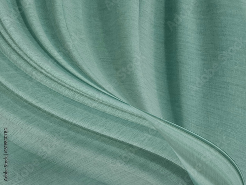 green abstract smooth beauty clean and vivid fabric textured. fashion textile free style shape decorate background