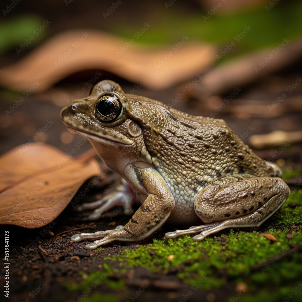 Obraz premium African Rain Frog, rain frog 4k hd high quality wallpaper background picture | Close-Up Realistic African Rain Frog in Rainy Natural Habitat