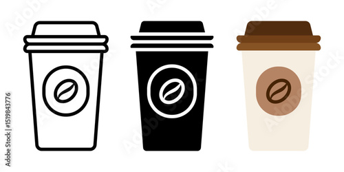 Coffee Cup icon set. for mobile concept and web design on white background