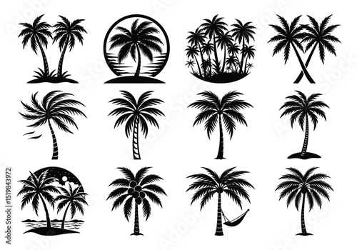palm trees silhouettes