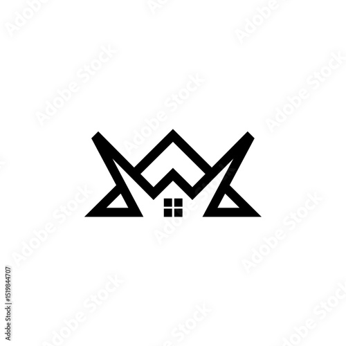 W construction and real estate logo icon
