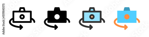 Icon set for change camera. Perfect for photography or video apps.
