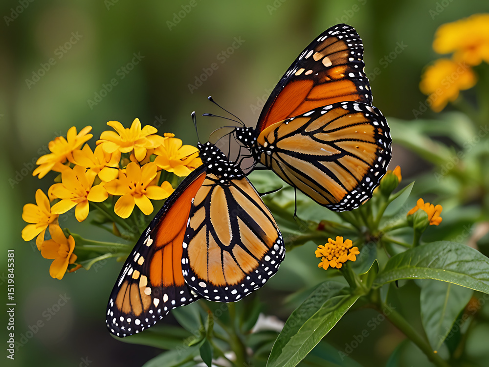 Fototapeta premium monarch butterfly on flower