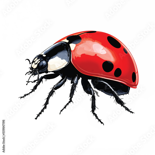 ladybug cartoon vector illustration isolated