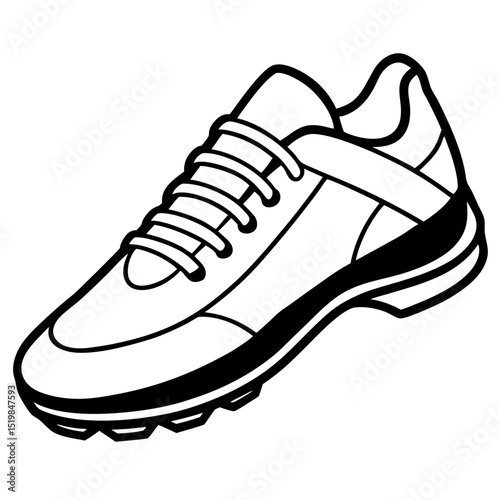 Minimal Cricket Shoes Vector on White