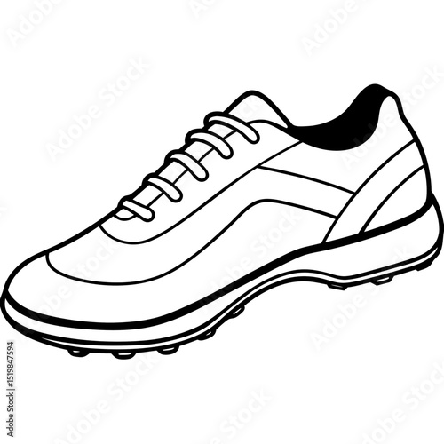Minimal Cricket Shoes Vector on White