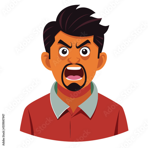Illustration of a man with an angry expression on his face