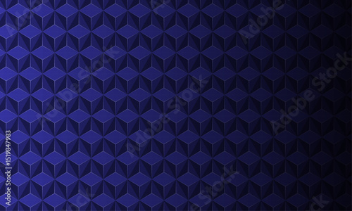 Deep Blue Shadow Pattern Background – Isometric Geometric 3D Texture
