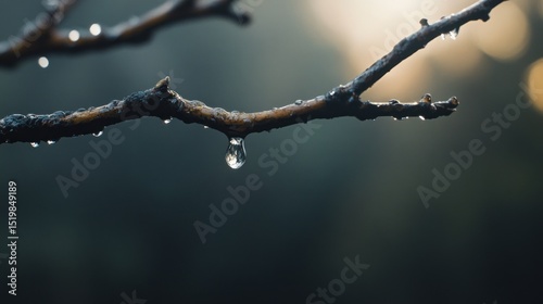 Rainy day branch detail
