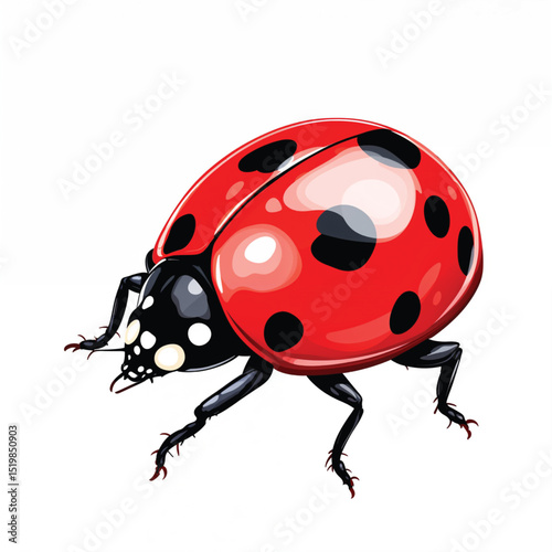 ladybug cartoon vector illustration isolated