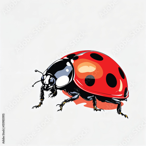 ladybug cartoon vector illustration isolated