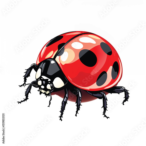 ladybug cartoon vector illustration isolated