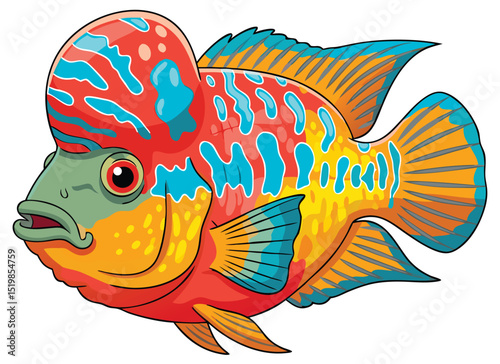 Vibrant and Exotic Flowerhorn Fish in Stunning Colors for Aquatic Enthusiasts