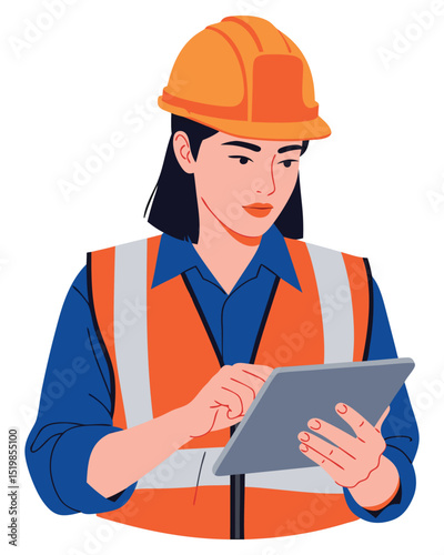 Female Engineer Using Tablet to Enhance Safety and Innovation in the Industry Project