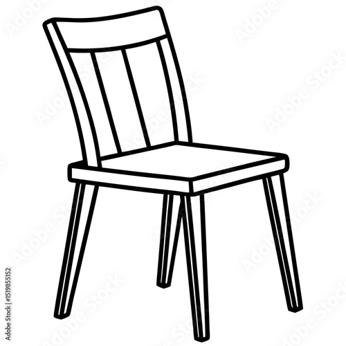 Modern Minimal Wooden Chair Vector Art