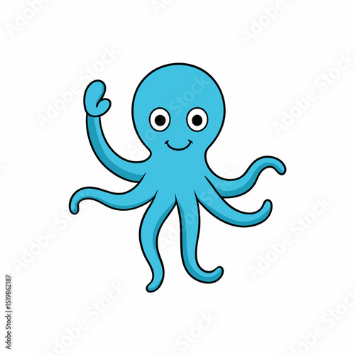 funny blue octopus