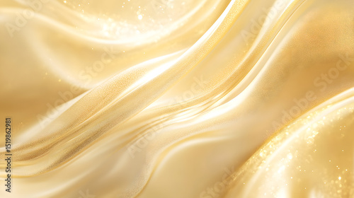 Gold silk fabric background abstract texture design elegant smooth shiny material luxurious backdrop 3d render
