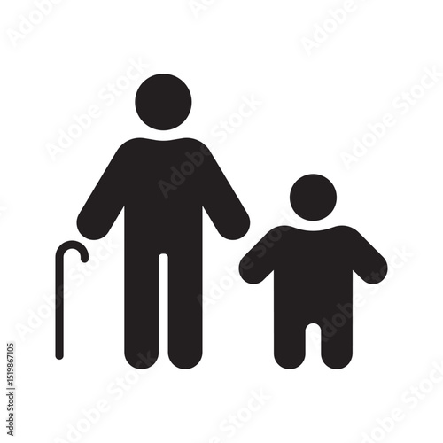 family icon. contains grandfather and grandson