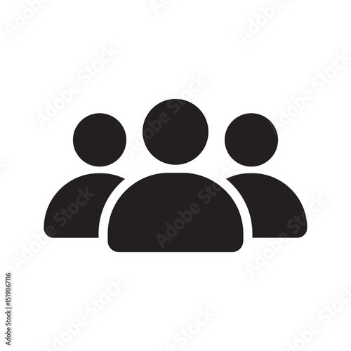 group icon, team, organization, community, population, audience, member. Vector illustration
