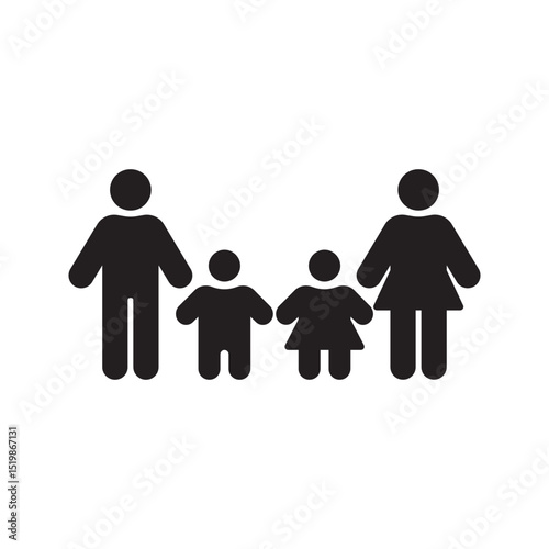 family icon. contains father, mother, daughter, son