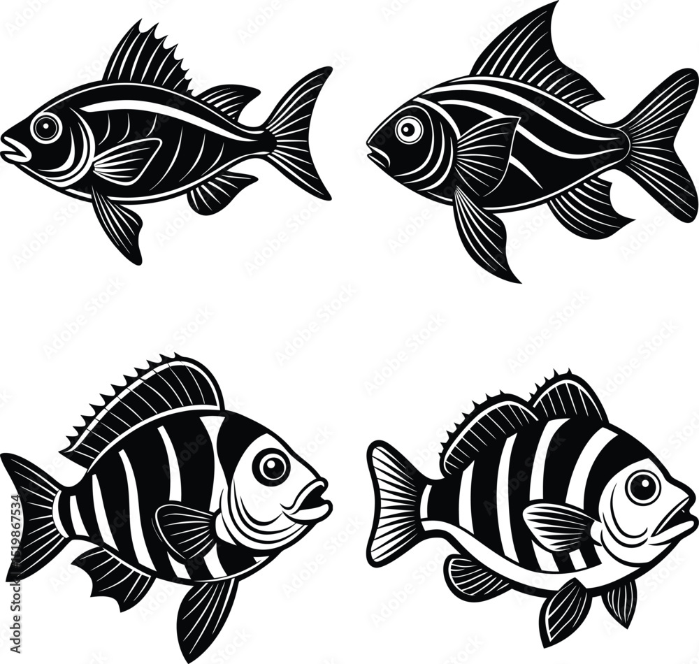 Naklejka premium Surreal underwater scene with dolphins wearing top hats and carrying tea sets. Whimsical and imaginative concept. 