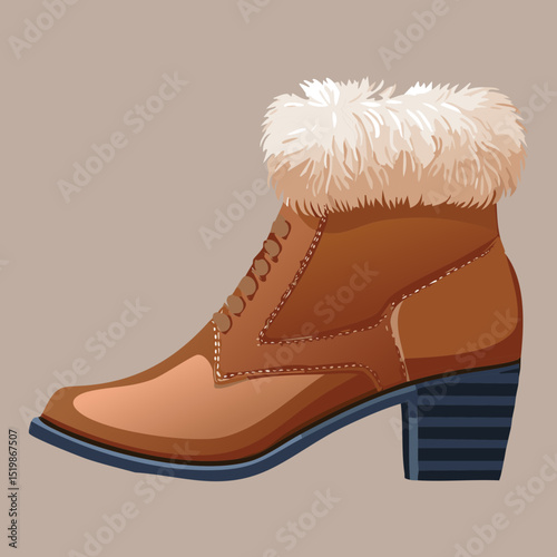 Cozy Light Brown Fur-Trimmed Ankle Boots