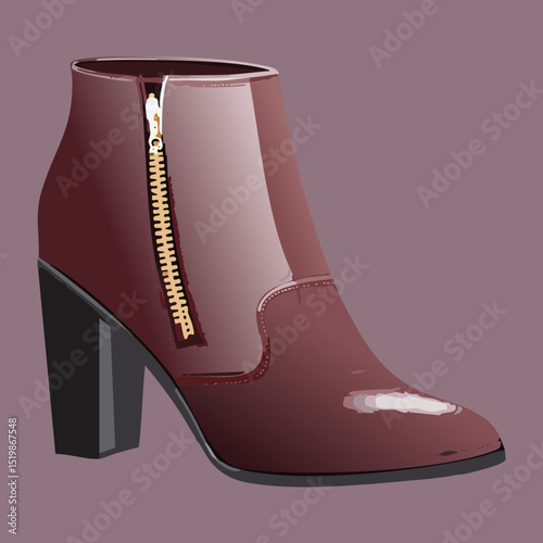 Chic Brown Zipper Detail Ankle Boots