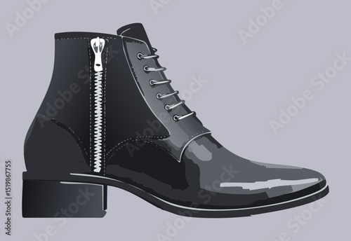 Chic Black Zipper Detail Ankle Boots