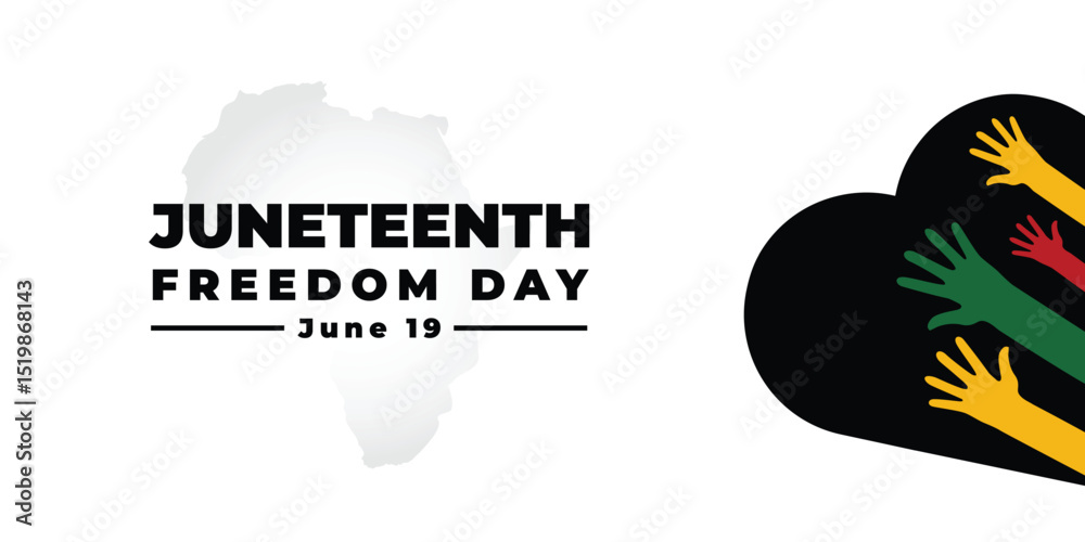 Obraz premium Juneteenth Freedom Day Background design. Poster or banner with Juneteenth and copy space. 19 June. Vector Illustration