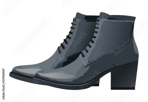 Classic Pair of Dark Grey Lace-Up Boots