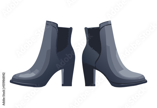 Stylish Pair of Dark Grey Ankle Boots