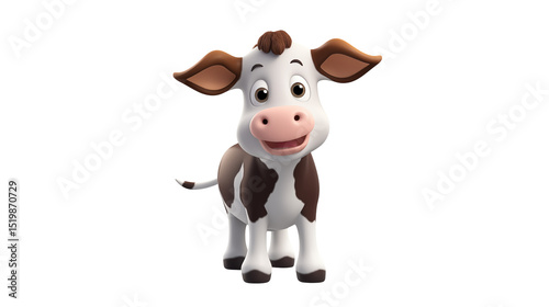 Wallpaper Mural Adorable Cartoon Calf Perfect for Children's Books and Farm Illustrations on white and transparent Background Torontodigital.ca