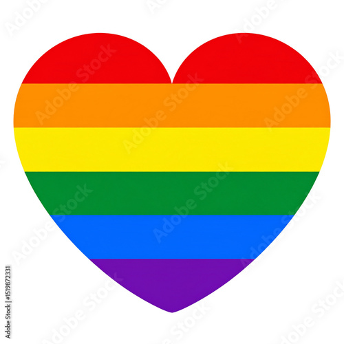 Multicolor Heart Shape Vector with the LGBTQ Pride Flag. Pride Month. Diversity and inclusion. Rainbow colors.