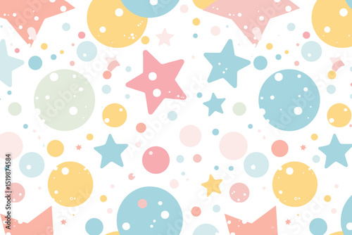 Childish seamless pattern with cute moon and stars. Nursery baby background. Creative kids texture for fabric. Vector illustration.