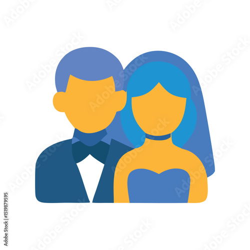 Vector Illustration of Newlyweds: A Symbol of Love and Commitment Celebration