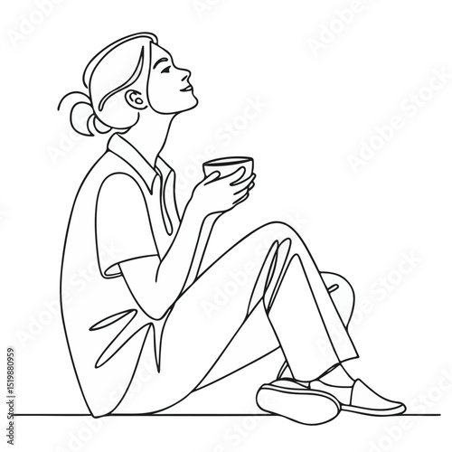 Delicate hand-drawn illustration of a woman in profile with elegant expression, symbolizing grace and modern charm.