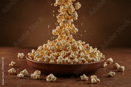 Bursting bowl of golden popcorn delight