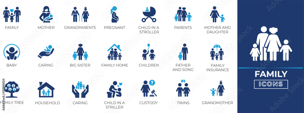 Family icon set. Simple modern icons. collection. Family icon set. Simple modern icons. collection.