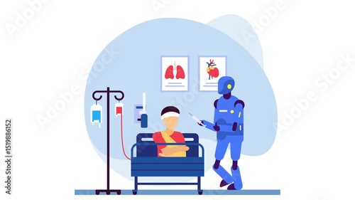 Wallpaper Mural doctor robot inject medicine on hem of patient animation, Caregiver Robo Working animated video, Robotic medicine Clip, Healthcare footage, Artificial Intelligence Work in Clinic motion graphics Torontodigital.ca