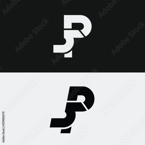 letter Sp or Ps initial monogram unique logo