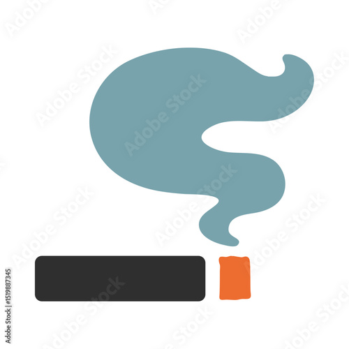 Lit Cigarette Illustration, Clipart Isolated on White Background