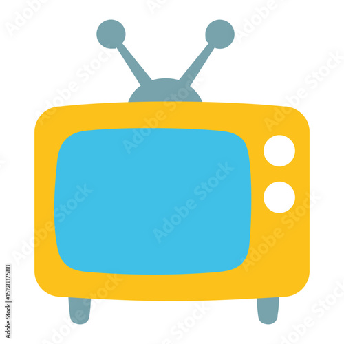 Old-fashioned television illustration, clipart, isolated on white background