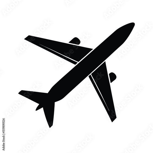 airplane in flight Vector Silhouette