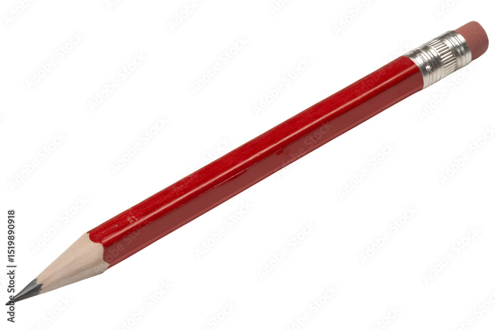 Naklejka premium red pencil isolated on white background