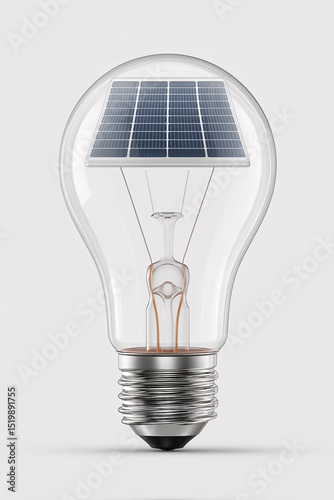 Solar Power in a Light Bulb: Illustrating the symbiosis of solar energy and illumination.