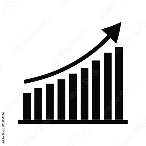 bar graph rising Vector Silhouette