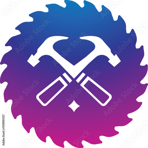 Hammer Icon on Transparent Background