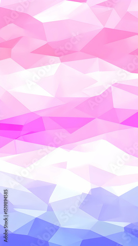 Abstract Low-Poly Background: Pastel Pink, Purple, and Blue Triangles Intertwine in a Smooth, Gradient Design, Ideal for Digital Presentations or Website Decor